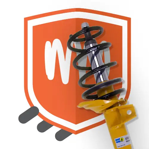 Upcart shipping protection with shield and Bilstein coilovers.