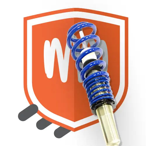 Upcart shipping protection with shield and Solo-Werks coilover.